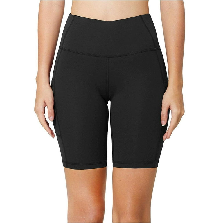 BALEAF Freeleaf Women's 8 High Waist Biker Shorts with Pockets Yoga  Running Volleyball Workout Gym Shorts for Summer Spandex, Dark Gray,  X-Small-Medium