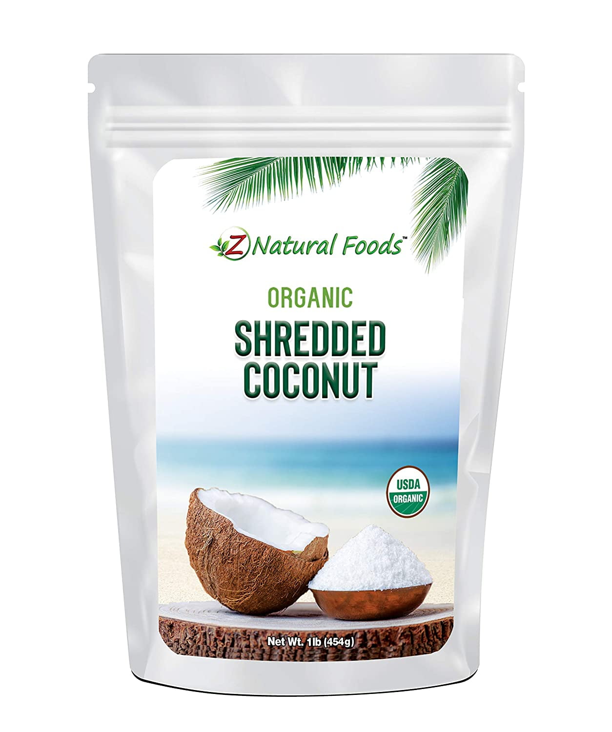 Z Natural Foods Organic Shredded Coconut, Macaroon Cut Coconut, 1 lb