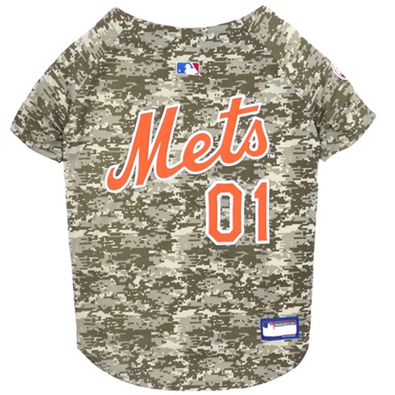Pets First MLB New York Mets Camouflage Jersey For Dogs, Pet Shirt For Hunting, Hosting a Party, or Showing off your Sports Team, Medium