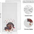 thumbnail image 2 of Valentines Day Dog 2 PCS Hand Towels for Bathroom, Cute Dachshund Kitchen Towel Ultra Soft and Absorbent Decorative Fingertip Face Bath Towels for Spa & Hotel, 28.3"x 14.4", 2 of 5
