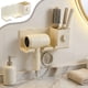 thumbnail image 1 of Organizador de herramientas para el cabello de pared sin taladro | Cesta de baño para secador, plancha y cepillos | Plástico ABS, impermeable, adhesivo y con tornillos, 1 of 6