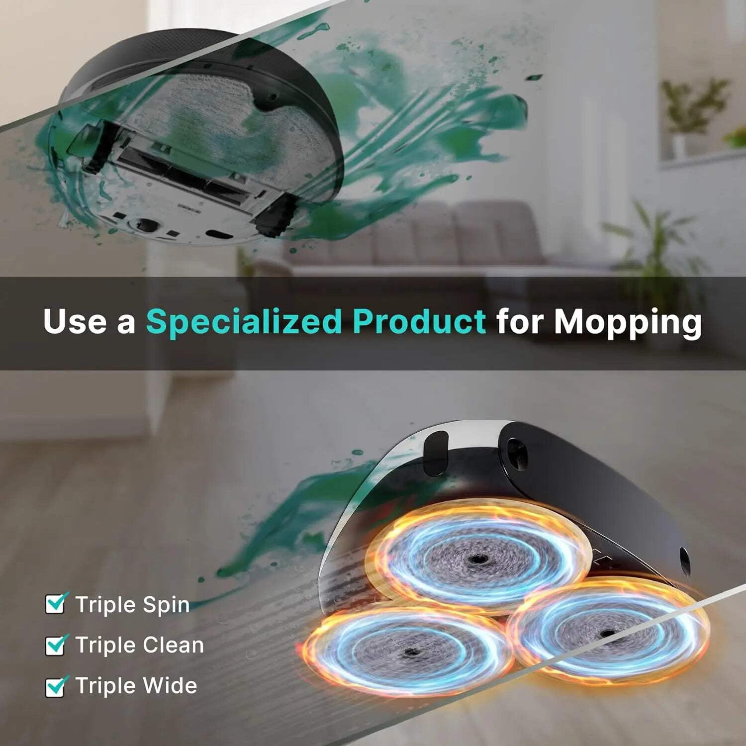 Everybot Three-Spin Robot Floor Mop, Model TS300
