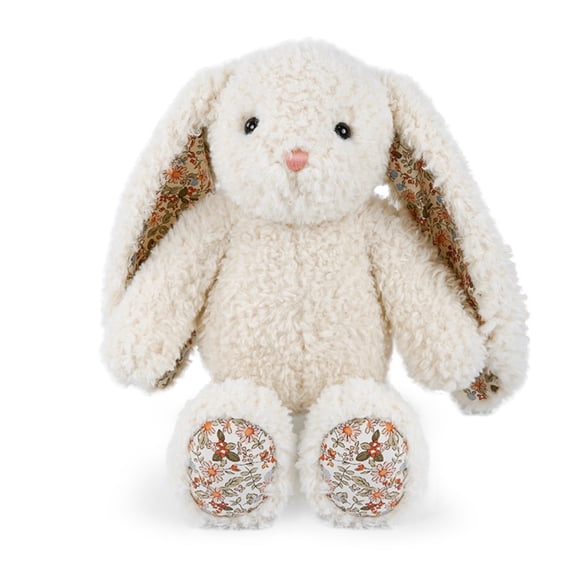 Just qunseen 8.6'' Floral Ear Bunny Plush Toy Stuffed Animal Educational for Kids Gift
