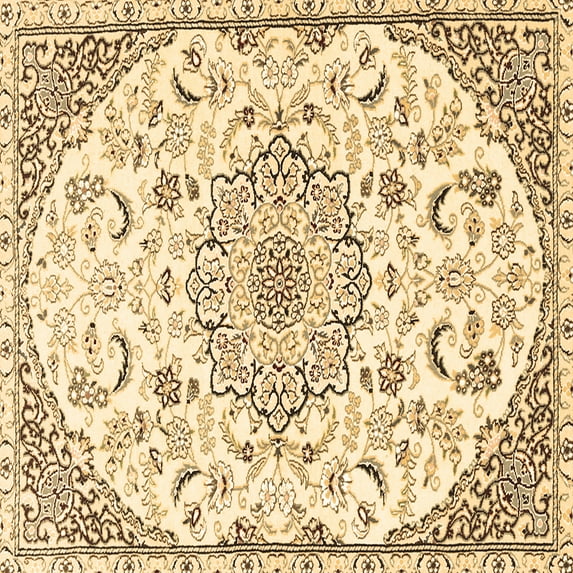 Ahgly Company Indoor Square Medallion Brown Traditional Area Rugs, 8' Square