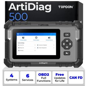 TOPDON AD500 OBD2 Scanner Car Code Reader Scan Tool, Engine ABS SRS Transmission Diagnostics Tool, Lifetime Free Upgrade for DIY