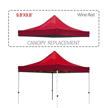 Cloud Mountain 9.8 X 9.8 Feet Pop Up 1 Tier Party Camping Gazebo Replacement Canopy Cover 210D Oxford Fabric UV Resistent