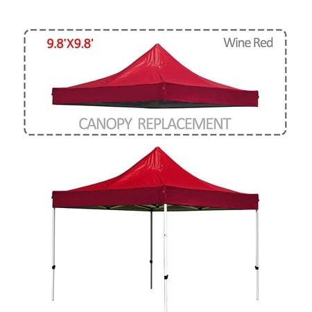 Gazebo Replacement Covers Cloud Mountain 9.8 X 9.8 Feet Pop Up 1 Tier Party Camping Gazebo Replacement Canopy Cover 210D Oxford Fabric UV Resistent Waterproof ()