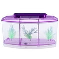 thumbnail image 1 of EeaseMX Mini acuario autolimpiable de escritorio, ecológico, cuadrado, para peces dorados, ideal para el hogar y la tienda (morado), 1 of 7