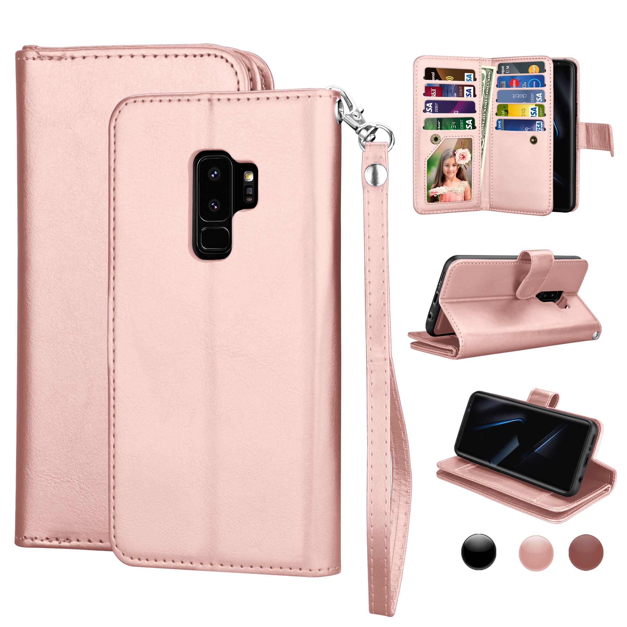 Stylish Cover Compatible with Samsung Galaxy S10 Plus Brown Leather Flip Case Wallet for Samsung Galaxy S10 Plus 