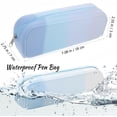 thumbnail image 2 of Happon 2 Pack Pencil Case,Silicone Pencil Pouch,Small Pen Bag Makeup Bag Organizer Storage Bag Waterproof Cosmetic Zipper Pouch for Pen Pencils Markers Cosmetic (Blue), 2 of 6