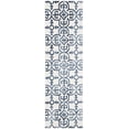 thumbnail image 2 of Safavieh Dip Dye Flower Distressed Wool Runner Rug, Ivory/Navy, 2'3" x 8', 2 of 7