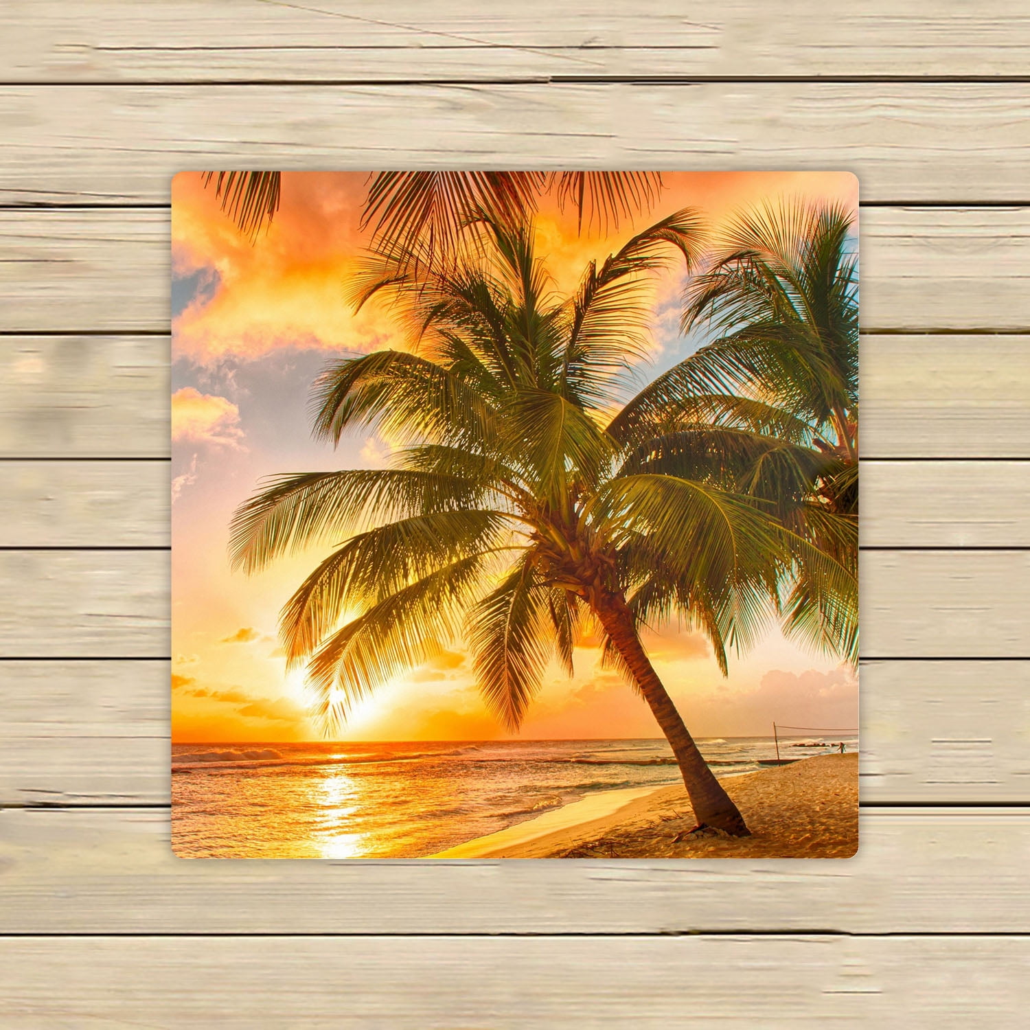 New Orange Red Sky Palm Tree Tropical Island Bath Beach Pool Gift Towel Sunset 