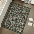 thumbnail image 5 of BERTHMEER 2'x3' Small Area Rugs for Bathroom Bedroom Entryway Kitchen Entrance Dorm Non Slip Washable Blackish Green Floral Vintage Traditional Oriental Flower Carpets, 5 of 7
