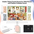 thumbnail image 4 of 1000-Piece Tilting Puzzle Board (30"x22") with 4 Color Drawers and Protective Mat, Adjustable Puzzle Table with Built-in Stand, 4 of 7