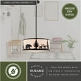 thumbnail image 5 of Acadia 3L Bronze Rustic Pendant Light White Linen Bear Deer Tree, 5 of 11