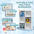thumbnail image 3 of Huracan Children's Toy Organizer, Toy Storage with 3 Storage Bins and Cute Animal Design, Toy Shelf for Kids 3+ Years Old, White, 3 of 7