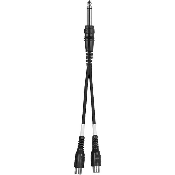 Livewire Essential Y-Adapter 1/4" TS to RCA Female Black 6 in.