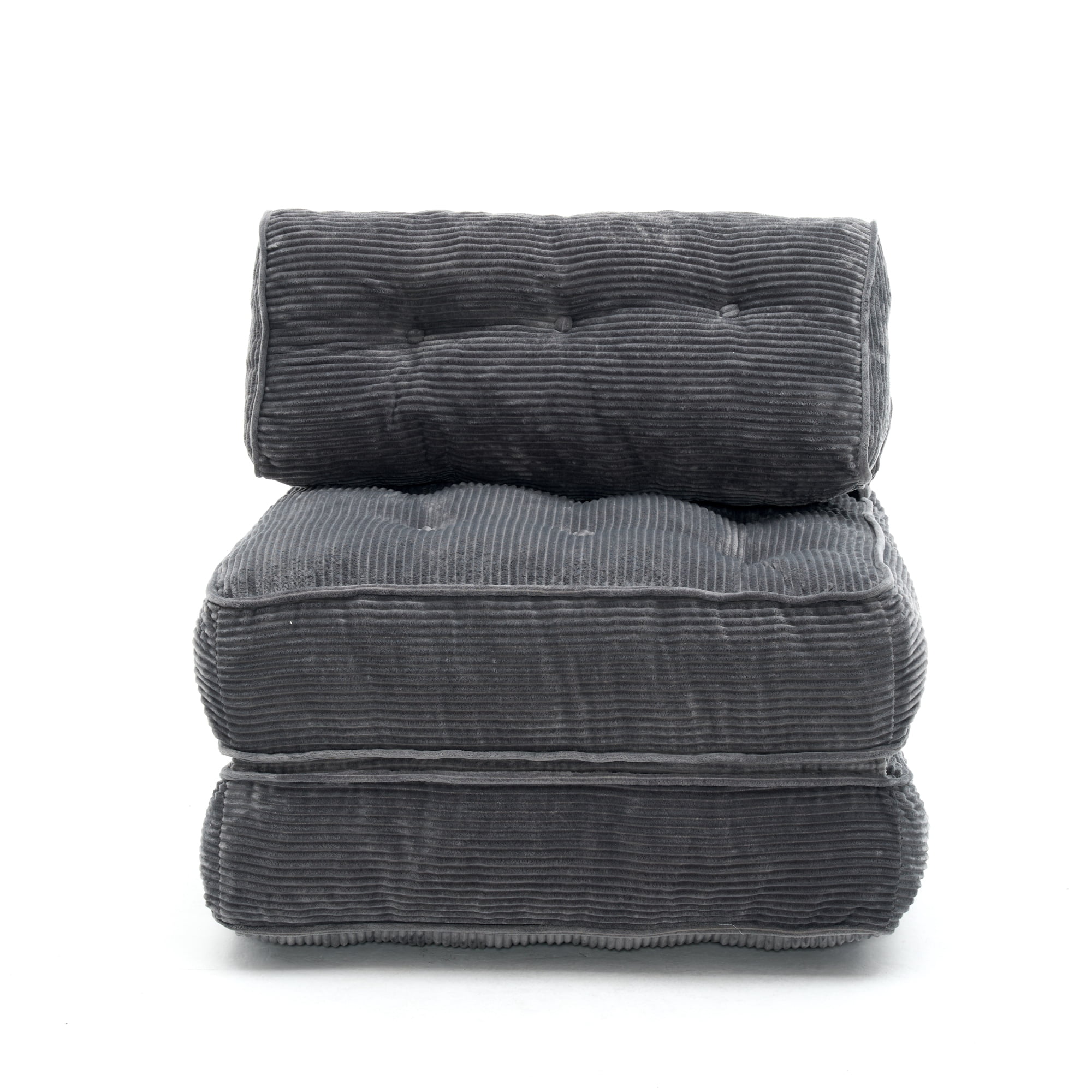 Leumius Folding Sofa Bed, Convertible Sleeper Chair with Pillow Foldable Mattress with Back Support, Portable Fold Out Chair Bed Comfy Floor Sofa Lounge for Living Room Bedroom Grey