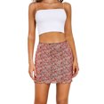 thumbnail image 1 of Falda casual estampada Mini falda de cintura alta Faldas cortas para mujer (Rosa L) FLhrweasw Para estrenar, 1 of 9