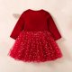 thumbnail image 4 of Odeerbi Niñas Navidad Terciopelo Vestido Lentejuelas Brillante Tul Vestidos Primavera Otoño Manga Larga Vestido de Algodón Niños Malla Vestido Patchwork, 4 of 7