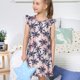 thumbnail image 4 of Fotbe Tropics Palm Trees Vestido de Dormir para Niñas de 3 a 10 Años, Mangas Cortas, Estilo Princesa, Pijama Camisón con Mangas Voladas-Small, 4 of 6