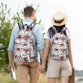 thumbnail image 4 of Wukai Monkey Print Durable Canvas Laptop Backpack - Adjustable Shoulder Straps, Water-Resistant, Large Capacity, Unisex for School, Office-Small, 4 of 5