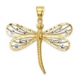 thumbnail image 1 of 14k Yellow with White Rhodium Two-tone Gold Dragonfly Pendant, 1 of 5