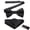 01-Black, variant on Men Black Bow Ties Wedding Bowties Pre-tied Bowtie Pocket Square Set Formal Party Solid Color