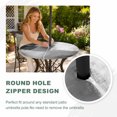thumbnail image 4 of Round Outdoor Tablecloth with Umbrella Hole and Zipper, Grey Tablecloth with Elastic Waterproof, Modern Oil Painted Art Abstract Geometric Patio Table Covers for 31" - 35" Picnic Pool Tables, 4 of 9