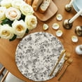 thumbnail image 3 of Round Placemats Set of 4 Gray Floral Place Mats Washable Woven Placemat Watercolor Wildflowers Linen Circle Braided Table Mat for Kitchen Dining Table Party Home Decor 15 Inch, 3 of 8