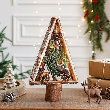 

Contemporary Wood Christmas Tree Holiday Charm Wood Miniature Christmas Tree Ornament Home Window Display