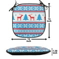 thumbnail image 5 of Christmas Chair Seating Cushion, Traditional Folkloric Knit Style Image Holiday Seasonal Design Celebration Theme, Soft Seat Pads for Office with Anti-slip Backing, 16"x16", Red Blue, by Ambesonne, 5 of 7