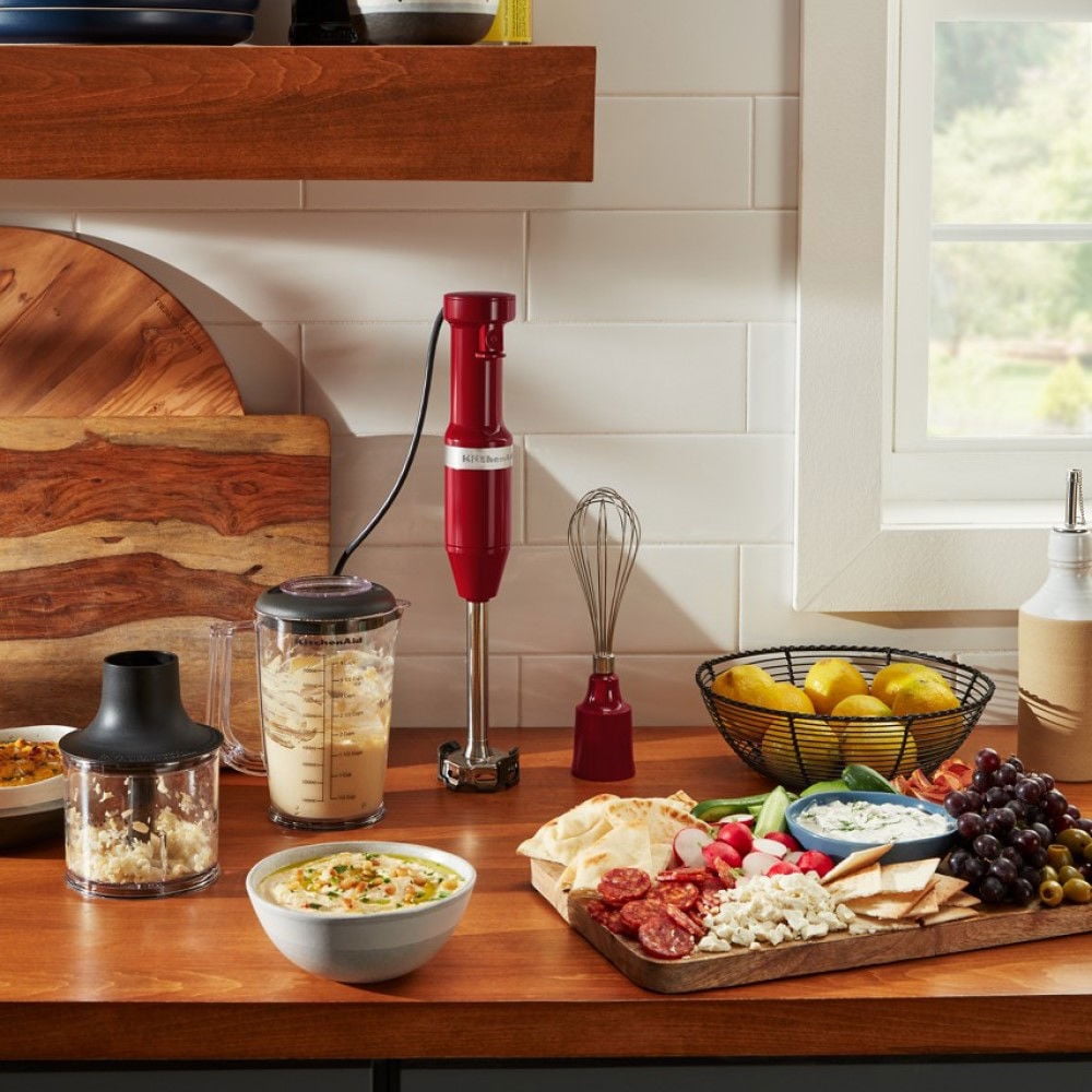 KitchenAid Variable Speed Corded Hand Blender with Accessories | Empire Red