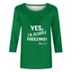 thumbnail image 3 of Fiudx Camisetas para Mujer Camiseta de Manga 3/4 con Cuello Redondo y Estampado de Letras para Mujer Top de Jersey con Cuello Redondo Top/Camisa de Manga Larga con Cuello Redondo, 3 of 3