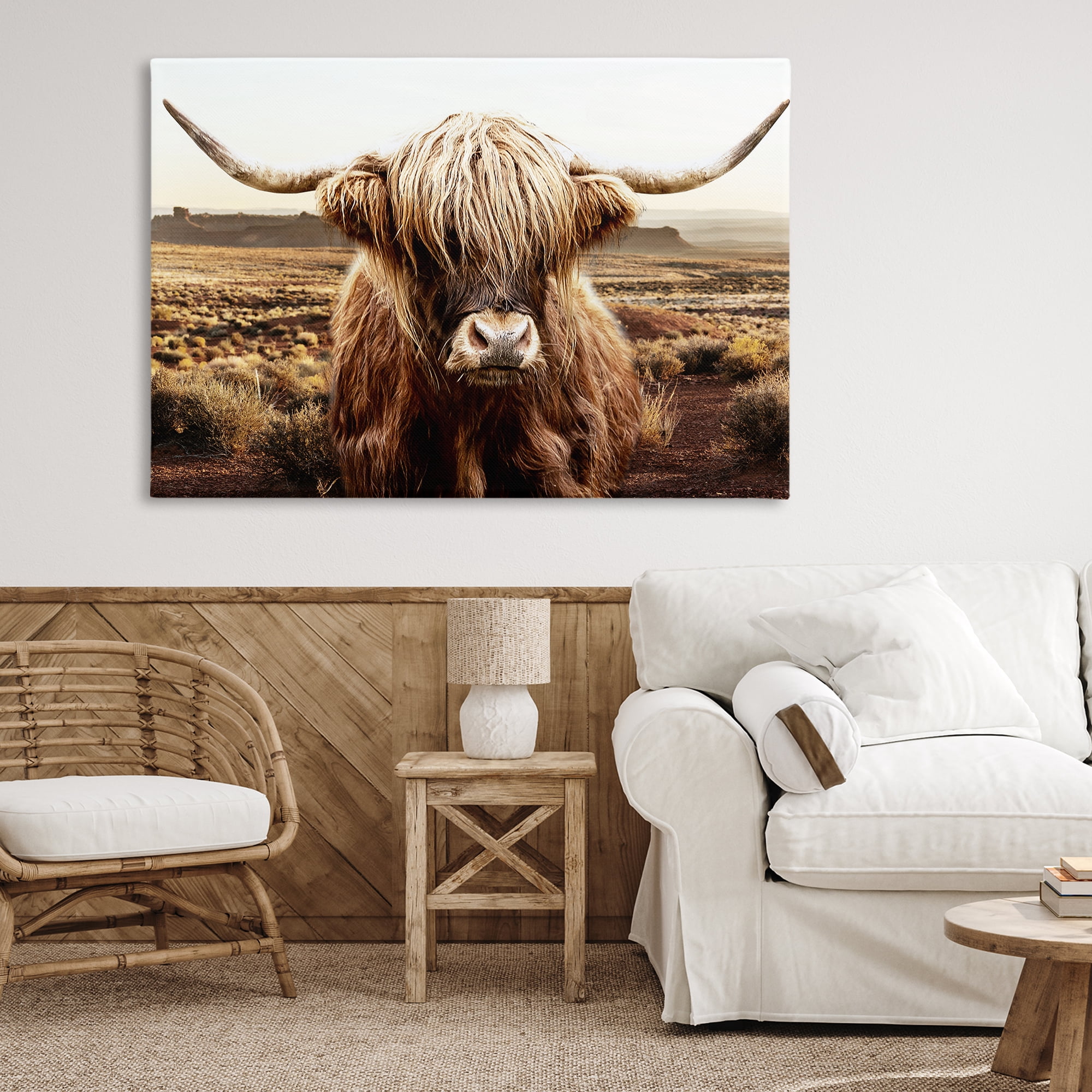 Stupell Industries Rugged Vegetation Cattle Portrait Canvas Wall Art, design by CAD Designs