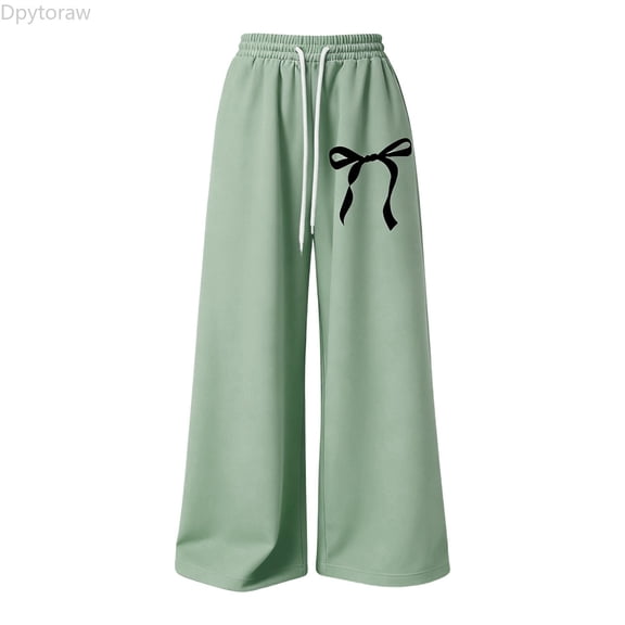 Dpytoraw Girl's Bowknot Baggy Sweatpants Lightweight Straight Leg Athletic Pants With Pockets Girls Athletic Pants Size 4-5 Years