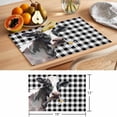 thumbnail image 6 of Watercolor Cow Placemats Set of 8 Farm Animal Black Buffalo Plaid Place Mats Indoor Wipeable Table Mats Washable Cloth Dining Table Placemats for Kitchen Holiday Party Home Decor 13x19 Inch, 6 of 9
