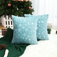 thumbnail image 2 of DYstyle Gold Stamping Cushion Cover 18"x18" Soft Plush Snowflake Throw Pillow Cases, 2 of 3
