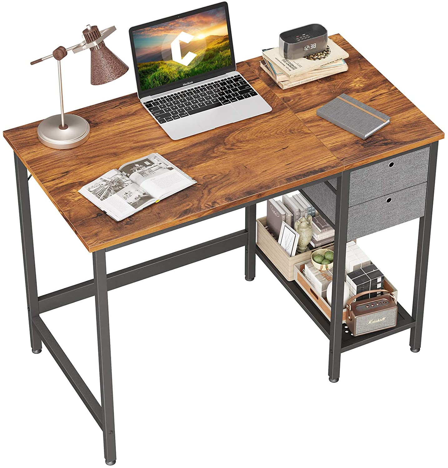 Cubiker Computer Home Office Desk with Drawers, 40 Inch Small Desk