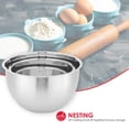 thumbnail image 4 of Home Basics 3 Piece Stainless Steel Nesting Mixing Bowls with Rubber Bottoms, 4 of 7