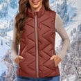 thumbnail image 2 of Hrsba Women Puffer Vest Sleeveless Cropped Outerwear, Women's Coats and Jackets Sleeveless Solid Color Lapel Loose Casual Outerwear, 2 of 5