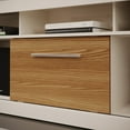 thumbnail image 3 of 71 Inch TV Media Entertainment Center, 5 Cubbies, 1 Sliding Door, White and Oak, 3 of 5