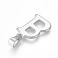 thumbnail image 2 of 304 Stainless Steel 10 pc Non-Tarnish 304 Stainless Steel Pendants Stainless Steel color Initial Letter.B 20x13x1.8mm Hole: 3x7mm, 2 of 2
