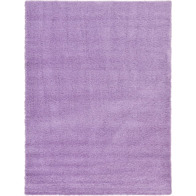 Unique Loom Solo Solid Shag Collection Area Modern Plush Rug Lush & Soft, 8' 0 x 11' 0 Rectangular, Lilac