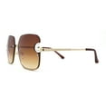 thumbnail image 4 of Womens Rimless Pearl Trim Metal Half Rim Butterfly Designer Sunglasses Gold Brown, 4 of 4
