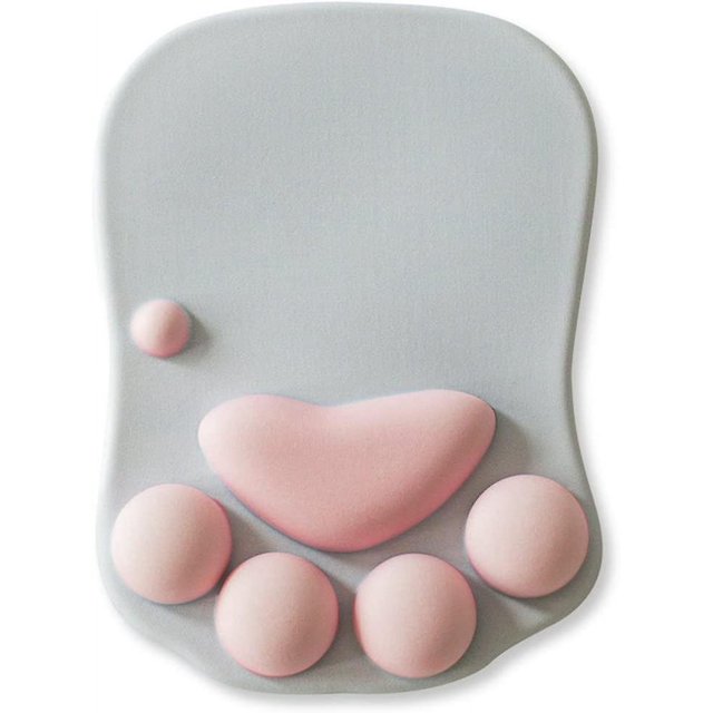 Linda alfombrilla de ratón de oficina con soporte para muñeca, diseño de pata de gato, regalos para escritorio de oficina, juegos en casa, regalos de cosas Kawaii, alfombrilla de ratón ergonómica