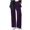 Purple, variant on fheaev Velvet Pants For Women Drawstring Wide Leg Casual Pant Solid Color Elastic High Waist Straight Leg Pants Loose Comfy Trousers With Pockets