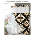 thumbnail image 4 of No Hook Cloth Fabric Shower Curtain with Snap in Liner, Southwestern Aztec Waterproof Shower Curtains Set with See Through Top Window, Retro National Style Brown Abstract Bath Curtains Shower 54"x78", 4 of 6