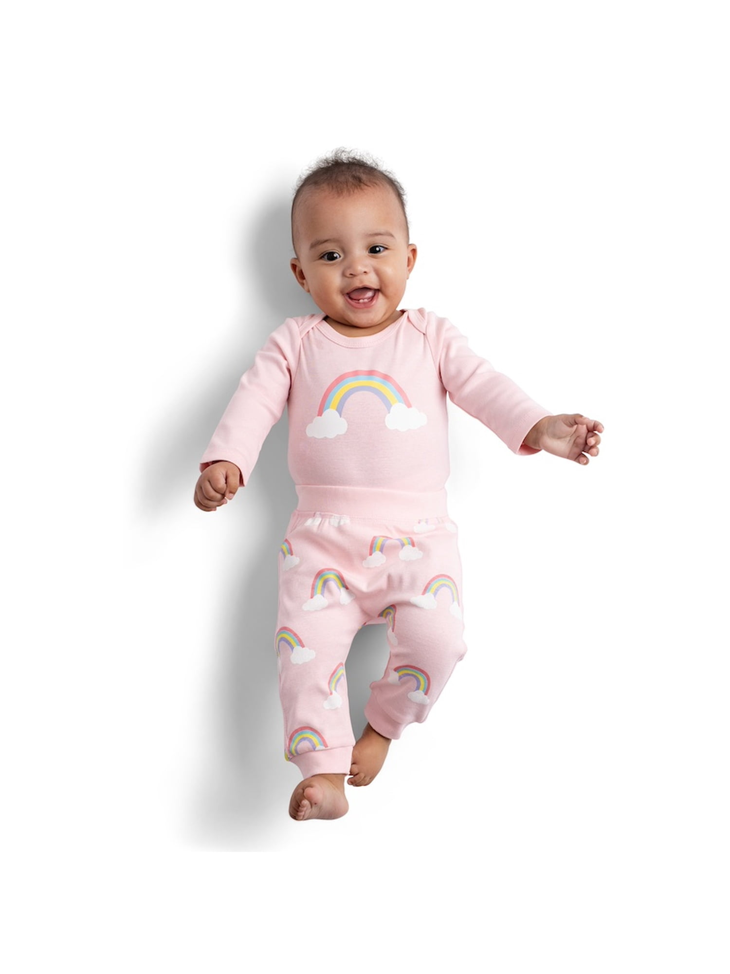 M+A by Monica + Andy Organic Cotton Gender Neutral First Moves Bodysuit + Groove Pant Set, Sizes Newborn -24 Months