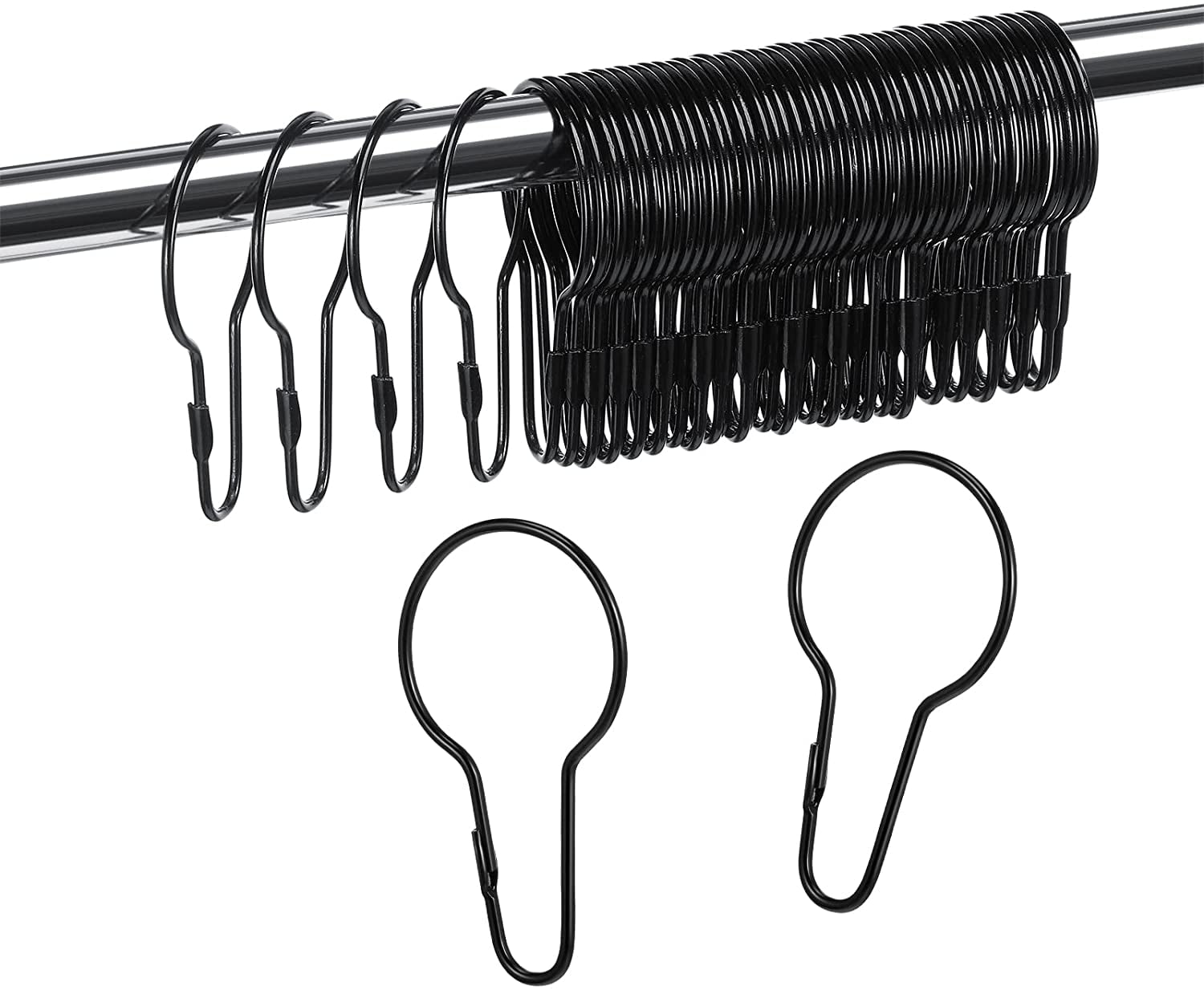 60 Pieces Metal Shower Curtain Hooks Hanging Shower Clips Metal Shower